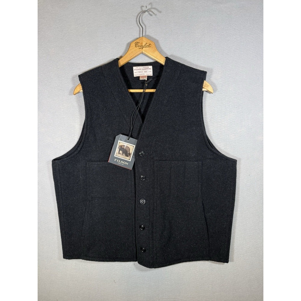 NEW Filson Vintage Mackinaw Wool Vest Black NOS Men's XL